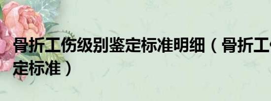 骨折工伤级别鉴定标准明细（骨折工伤级别鉴定标准）