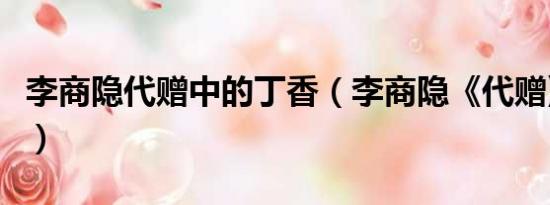 李商隐代赠中的丁香（李商隐《代赠》的意思）