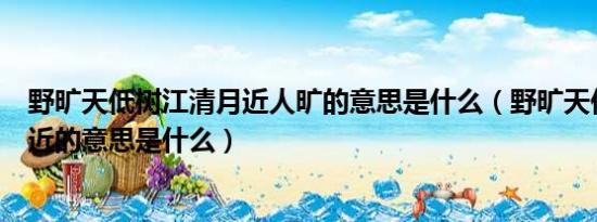 野旷天低树江清月近人旷的意思是什么（野旷天低树江清月近的意思是什么）