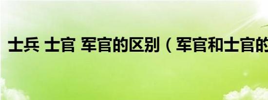 士兵 士官 军官的区别（军官和士官的区别）