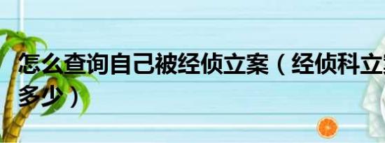 怎么查询自己被经侦立案（经侦科立案金额是多少）