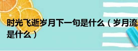 时光飞逝岁月下一句是什么（岁月流逝下一句是什么）