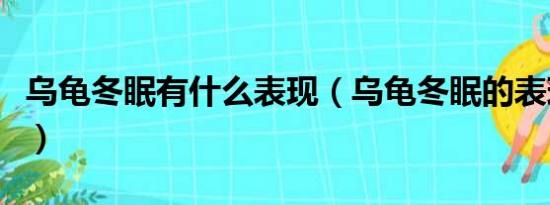 乌龟冬眠有什么表现（乌龟冬眠的表现是什么）