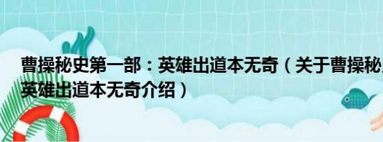 曹操秘史第一部：英雄出道本无奇（关于曹操秘史第一部：英雄出道本无奇介绍）