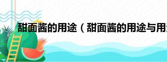 甜面酱的用途（甜面酱的用途与用法）