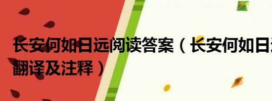 长安何如日远阅读答案（长安何如日远文言文翻译及注释）