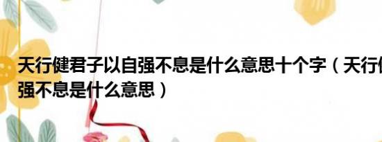 天行健君子以自强不息是什么意思十个字（天行健君子以自强不息是什么意思）