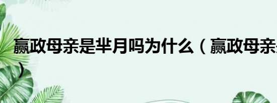 赢政母亲是芈月吗为什么（赢政母亲是芈月吗）