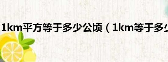 1km平方等于多少公顷（1km等于多少公顷）