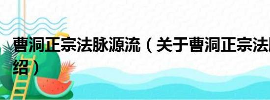 曹洞正宗法脉源流（关于曹洞正宗法脉源流介绍）