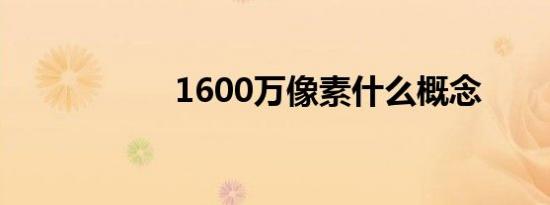 1600万像素什么概念