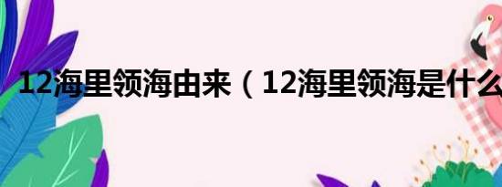 12海里领海由来（12海里领海是什么意思）