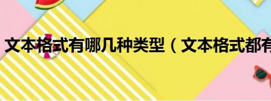 文本格式有哪几种类型（文本格式都有什么）