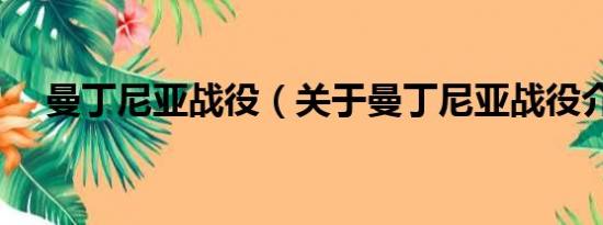 曼丁尼亚战役（关于曼丁尼亚战役介绍）