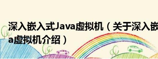 深入嵌入式Java虚拟机（关于深入嵌入式Java虚拟机介绍）