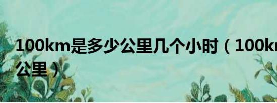 100km是多少公里几个小时（100km是多少公里）