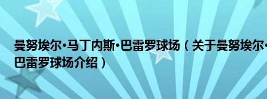 曼努埃尔·马丁内斯·巴雷罗球场（关于曼努埃尔·马丁内斯·巴雷罗球场介绍）