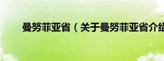 曼努菲亚省（关于曼努菲亚省介绍）