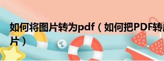 如何将图片转为pdf（如何把PDF转成JPG图片）