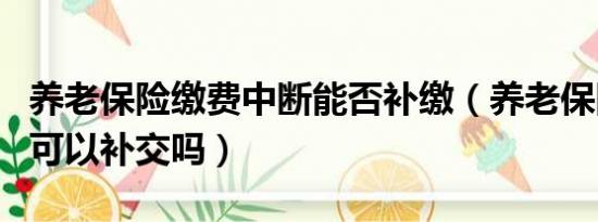 养老保险缴费中断能否补缴（养老保险中断了可以补交吗）