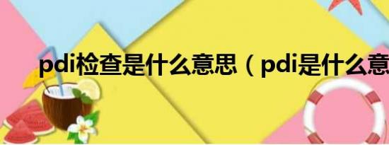 pdi检查是什么意思（pdi是什么意思）