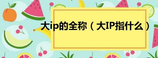 大ip的全称（大IP指什么）