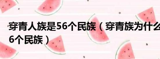 穿青人族是56个民族（穿青族为什么没列入56个民族）