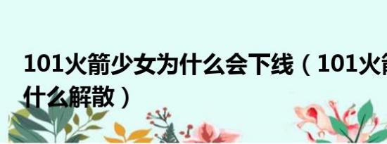 101火箭少女为什么会下线（101火箭少女为什么解散）