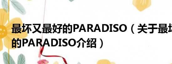 最坏又最好的PARADISO（关于最坏又最好的PARADISO介绍）