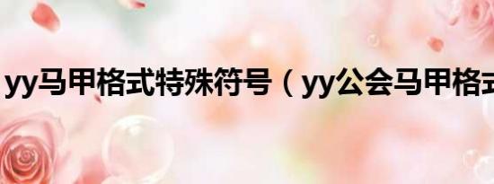 yy马甲格式特殊符号（yy公会马甲格式设计）