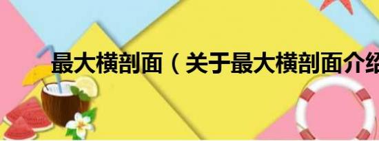 最大横剖面（关于最大横剖面介绍）