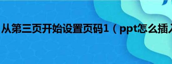 从第三页开始设置页码1（ppt怎么插入页码）