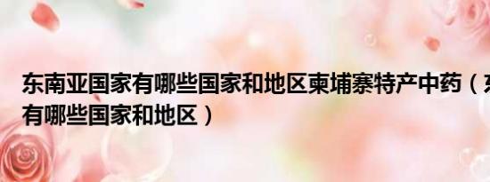 东南亚国家有哪些国家和地区柬埔寨特产中药（东南亚国家有哪些国家和地区）