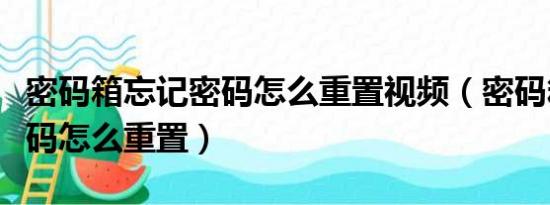 密码箱忘记密码怎么重置视频（密码箱忘记密码怎么重置）