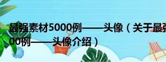 最强素材5000例——头像（关于最强素材5000例——头像介绍）