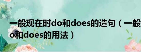 一般现在时do和does的造句（一般现在时do和does的用法）