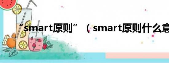 “smart原则”（smart原则什么意思）