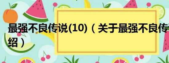 最强不良传说(10)（关于最强不良传说(10)介绍）