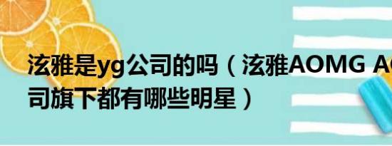 泫雅是yg公司的吗（泫雅AOMG AOMG公司旗下都有哪些明星）