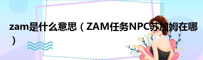 zamʲô˼_ZAMNPCռķ