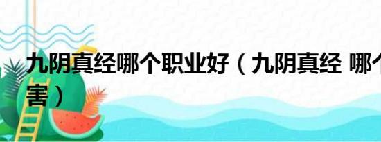 九阴真经哪个职业好（九阴真经 哪个职业厉害）