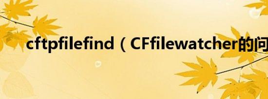 cftpfilefind（CFfilewatcher的问题）