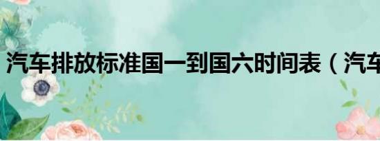 汽车排放标准国一到国六时间表（汽车排放）