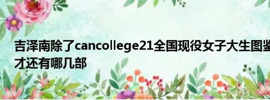 吉泽南除了cancollege21全国现役女子大生图鉴ミナミ20才还有哪几部