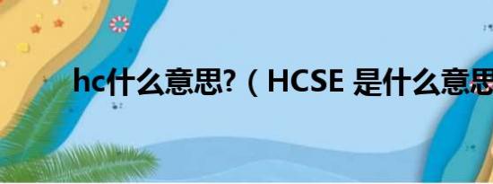 hc什么意思?（HCSE 是什么意思）