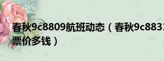 春秋9c8809航班动态（春秋9c8831次航班票价多钱）