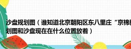 沙盘规划图（谁知道北京朝阳区东八里庄“京棉新城”的规划图和沙盘现在在什么位置放着）