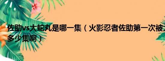 佐助vs大蛇丸是哪一集（火影忍者佐助第一次被大蛇丸咬是多少集啊）