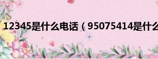 12345是什么电话（95075414是什么电话）