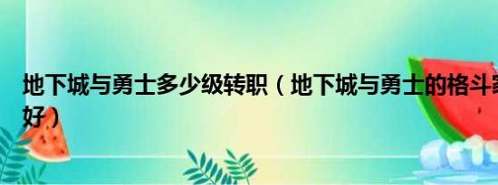 地下城与勇士多少级转职（地下城与勇士的格斗家转职什么好）